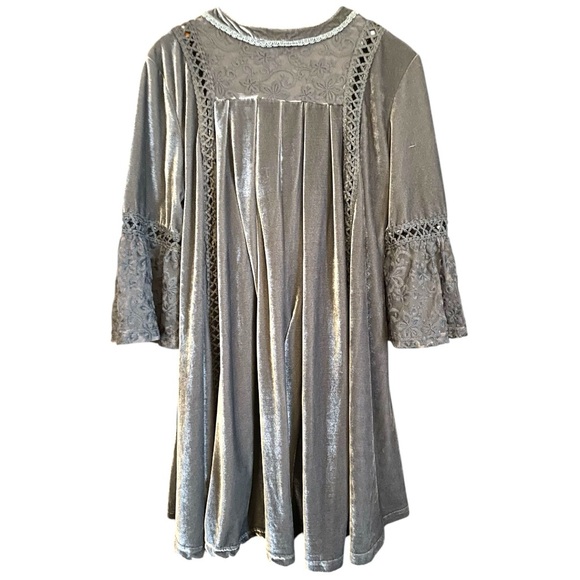 POL Boho Velvet Dress / Tunic Gray M - Picture 6 of 16